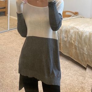 Express grey and white top
